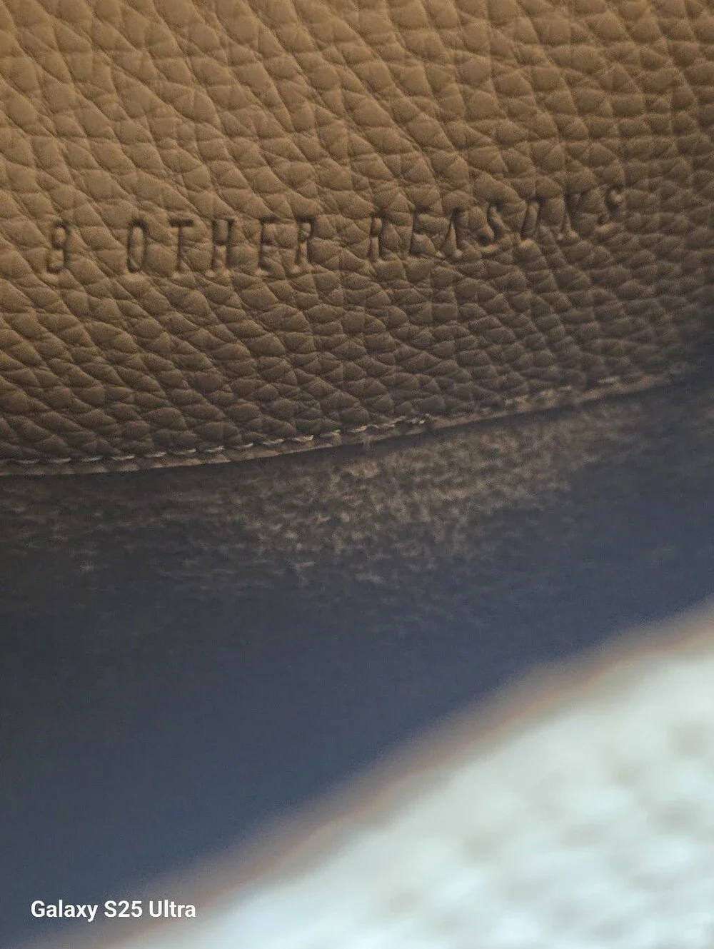 8 Other Reasons Taupe Premium Vegan Leather Bucket Tote Bag EUC